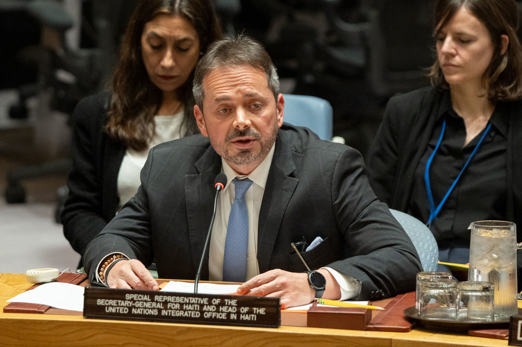 Carlos G. Ruiz Massieu, Special Representative for Haiti and Head of the United Nations Integrated Office in Haiti (BINUH), briefs the Security Council meeting on the question concerning Haiti.